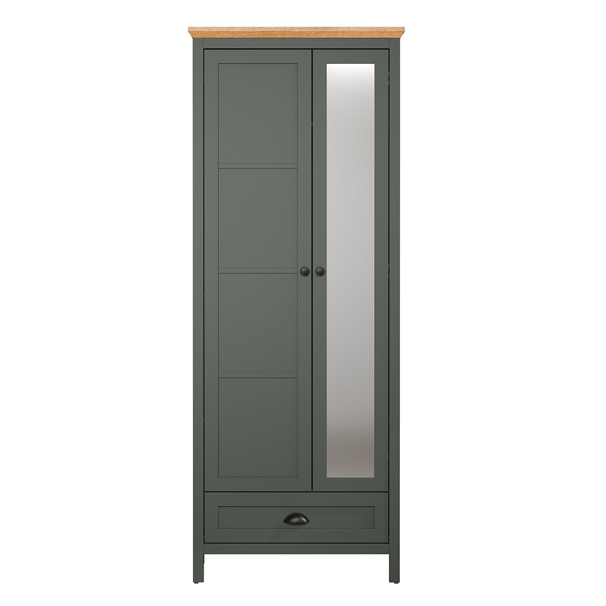 Stanton Kleiderschrank Grün, Eiche Dekor.