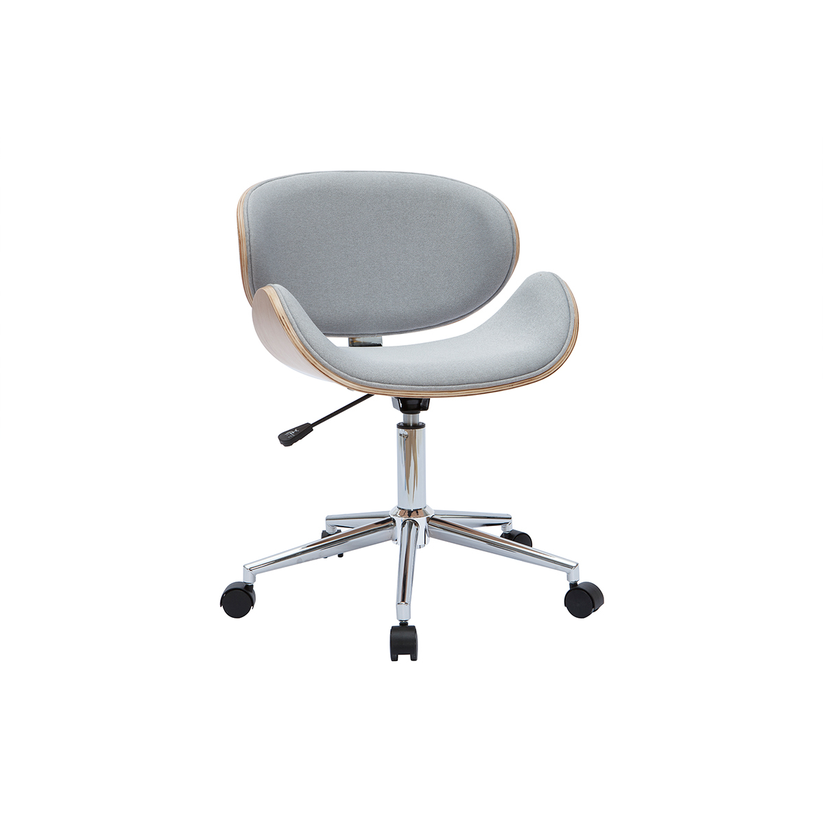 Miliboo - Chaise De Bureau À Roulettes Design En Tissu Gris Clair