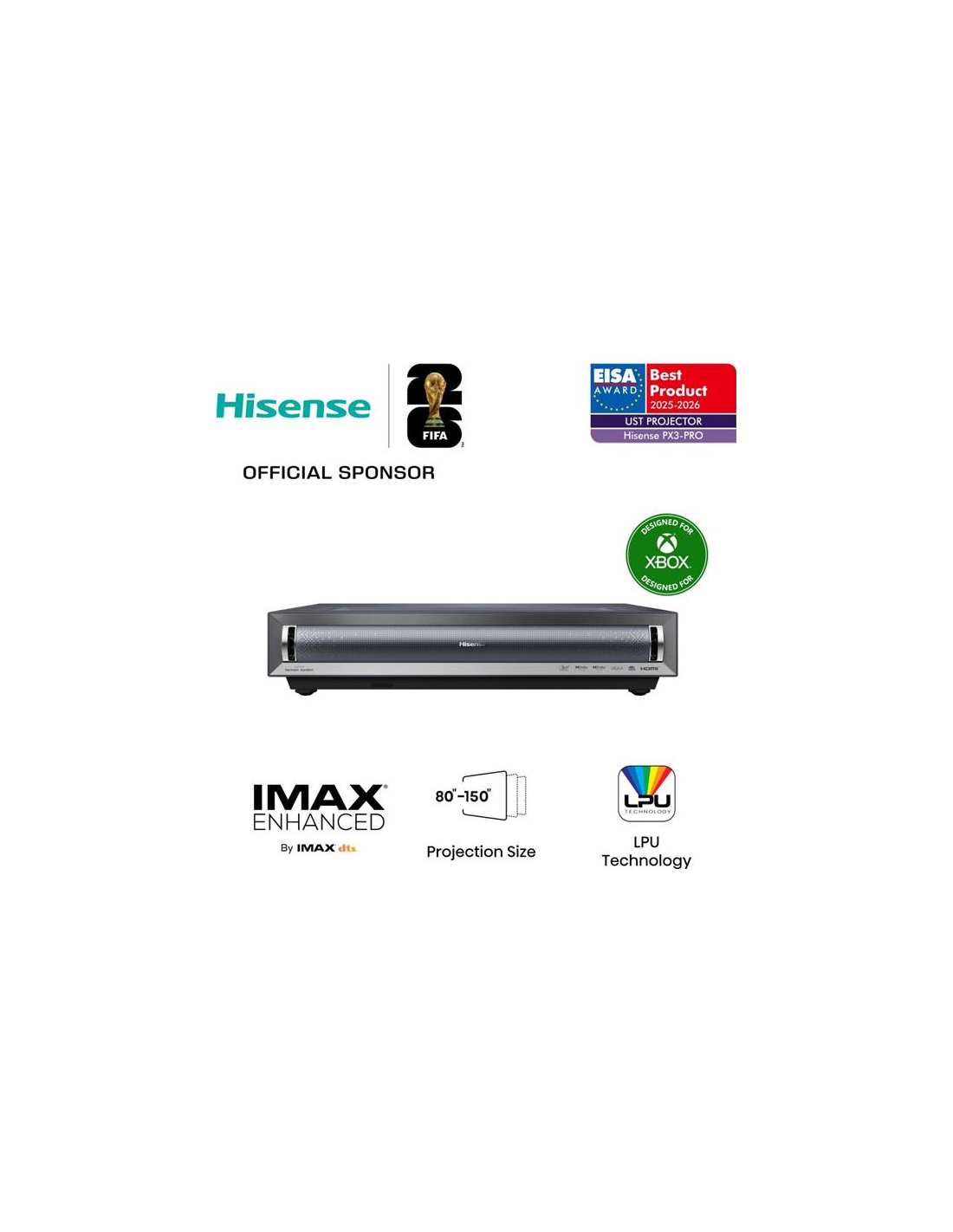 Hisense Videoproiettore Px3-pro 2700 Ansi Lumen Dlp Uhd 4k (3840x2160) Compatibilità 3d Nero