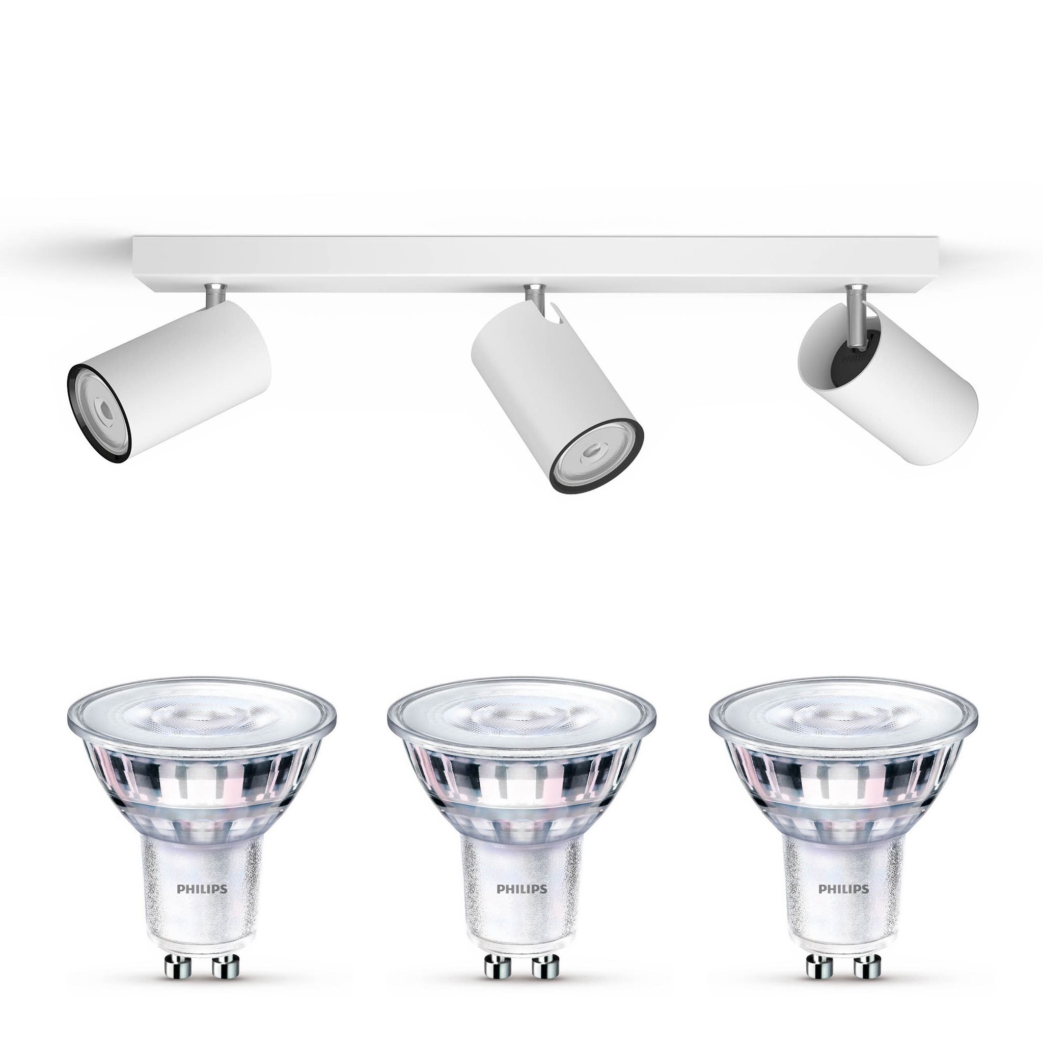 Philips Kosipo Aufbauspot Mit 3 Lichtpunkten Gu10 (weiß) - Philips Led Gu10 50w Scene Switch