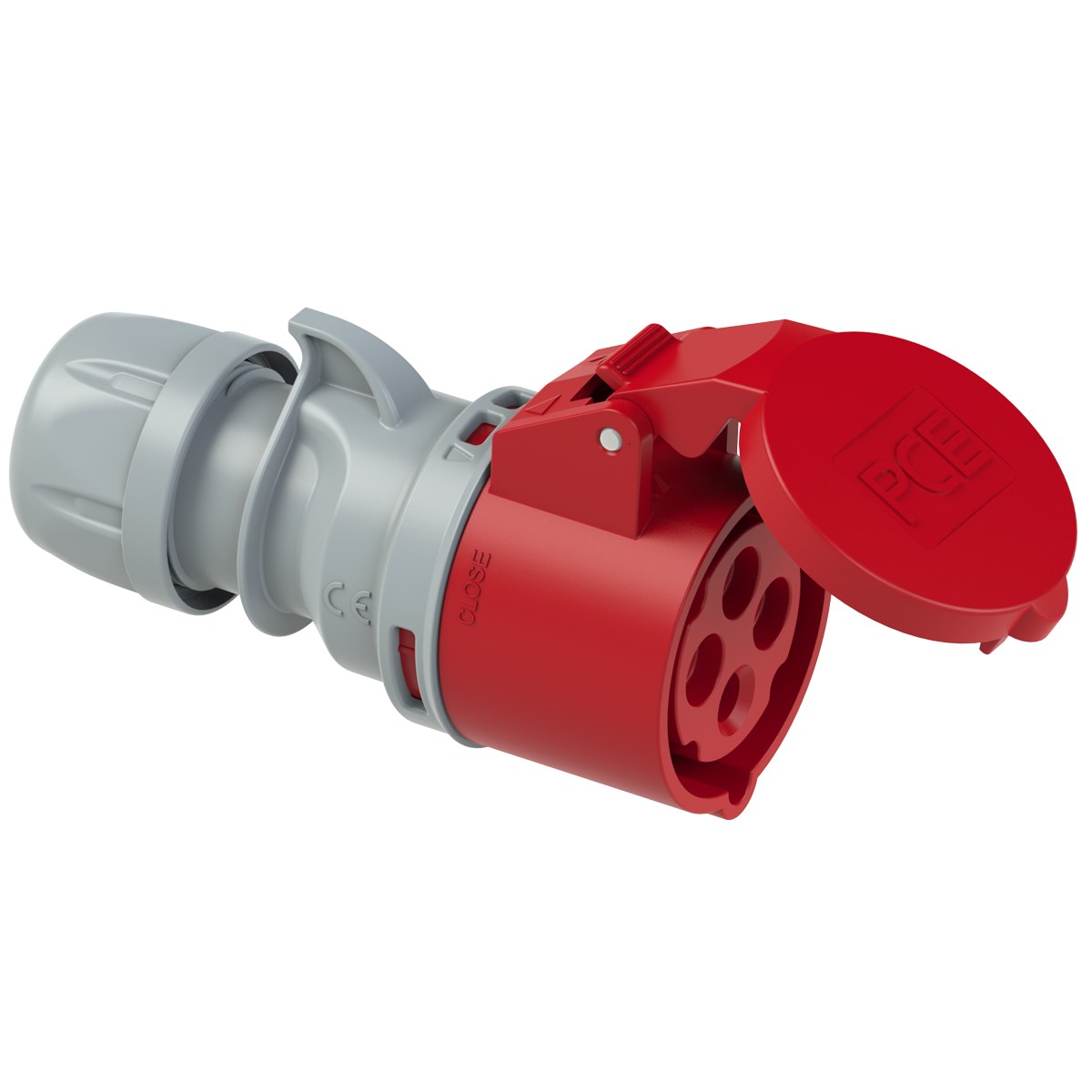 Pce Rot Tragbare Steckdose 32A 4P 400V Ip44 Turbo Shark 224-6Tt