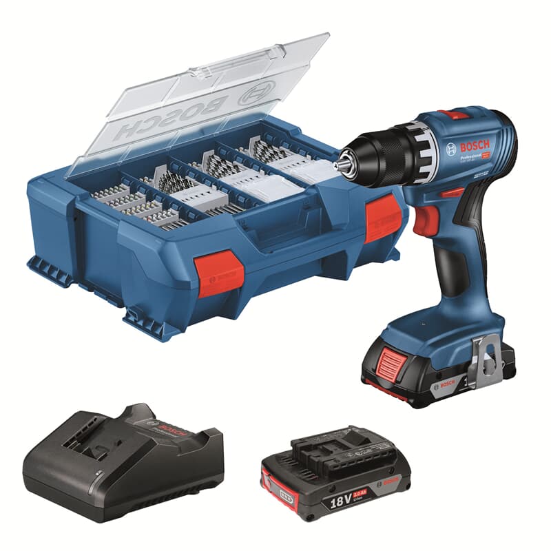 Bosch GSR 18V-45 PROFESSIONAL - Bohrer/Schrauber - schnurlos - 2 Geschwindigkeiten - Bohrfutterschlüssel 13 mm - 45 N·m - 2 Akkus, Ladegerät enthalten - 18 V (06019K3205) - Image 5
