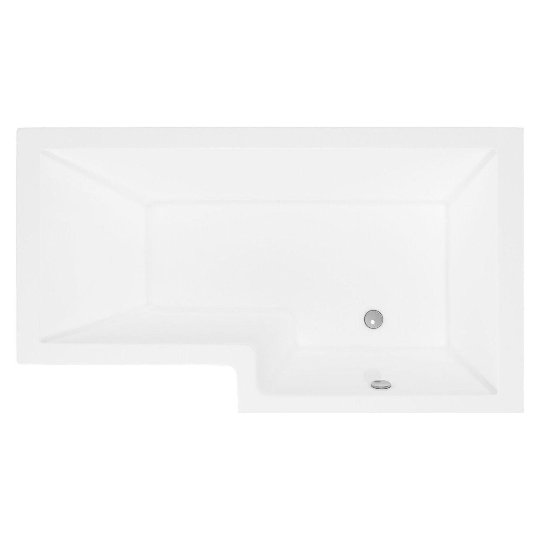 BALTERLEY Contemporary L Shaped Bath & Side Panel Right Hand, 1600 X 850 X 390mm