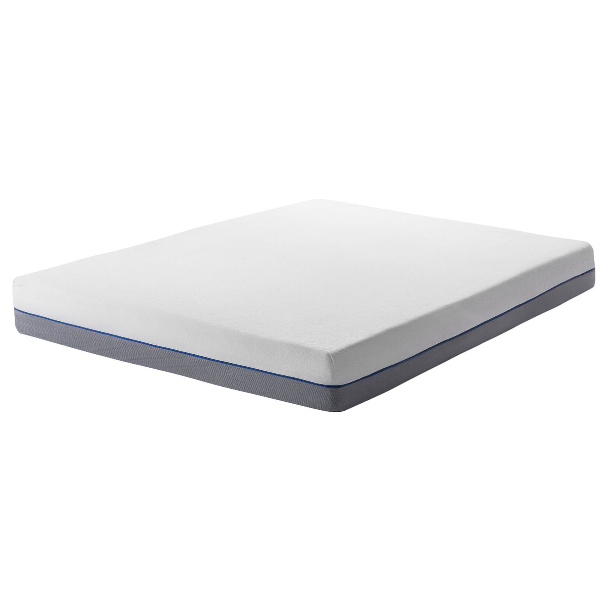 Beliani Eu King Size Mattress 5ft3 White Grey Foam Filling Polyester Cover Glee