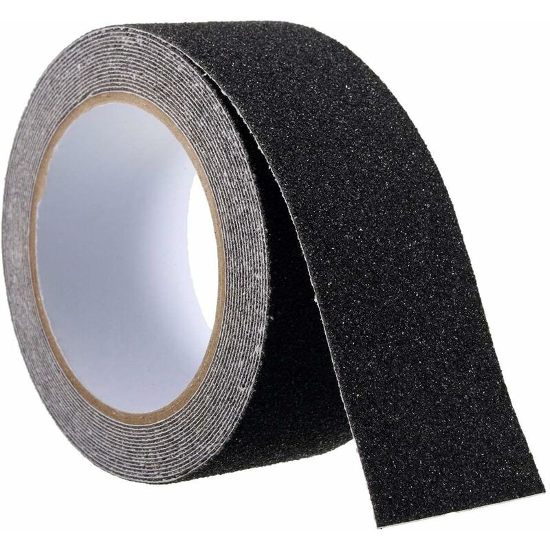 Ruban adhésif antidérapant 5 cm x 5 m, noir, PVC mat, usage intérieur et extérieur