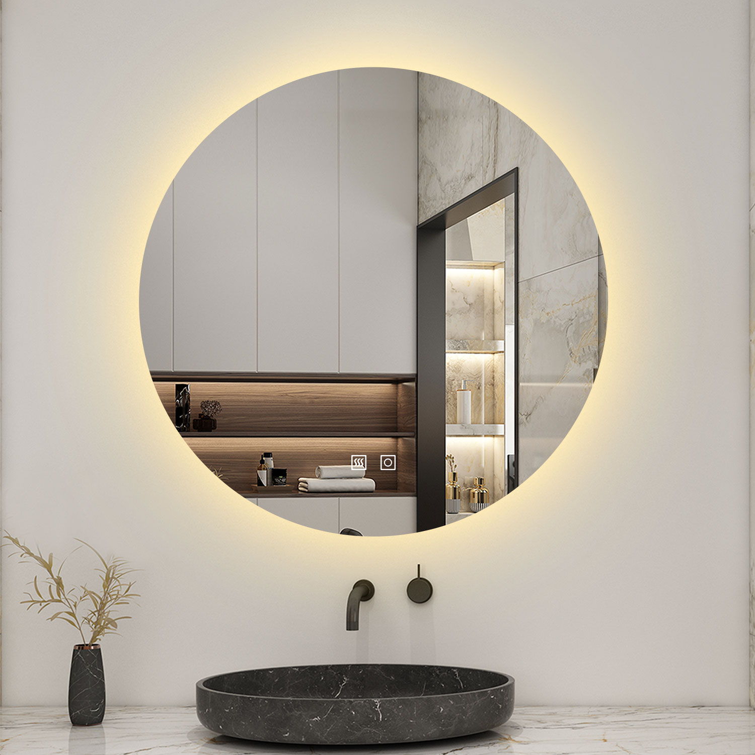 Biubiubath - Miroir De Salle De Bain Led Rond De 100 Cm Avec