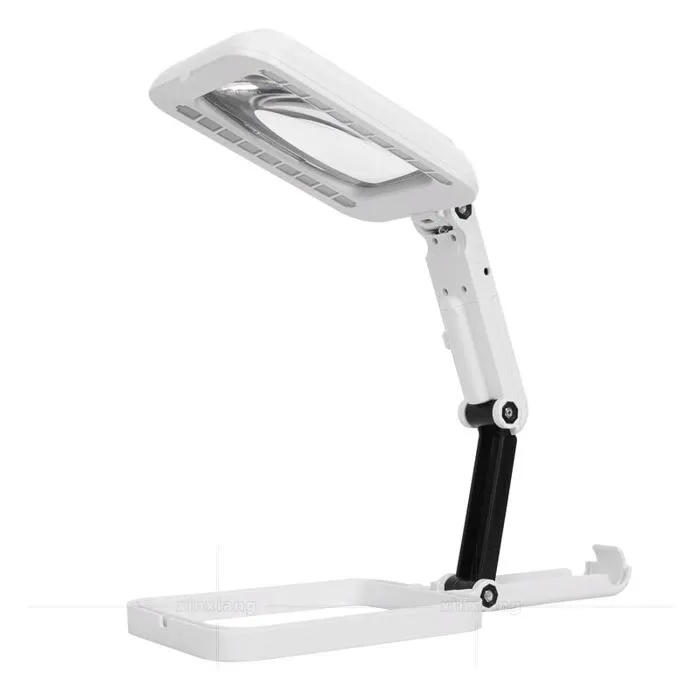 Lampe-loupe sur pied ajustable avec 18 LED, 3 modes de couleur, pour horlogerie, artisanat et timbres