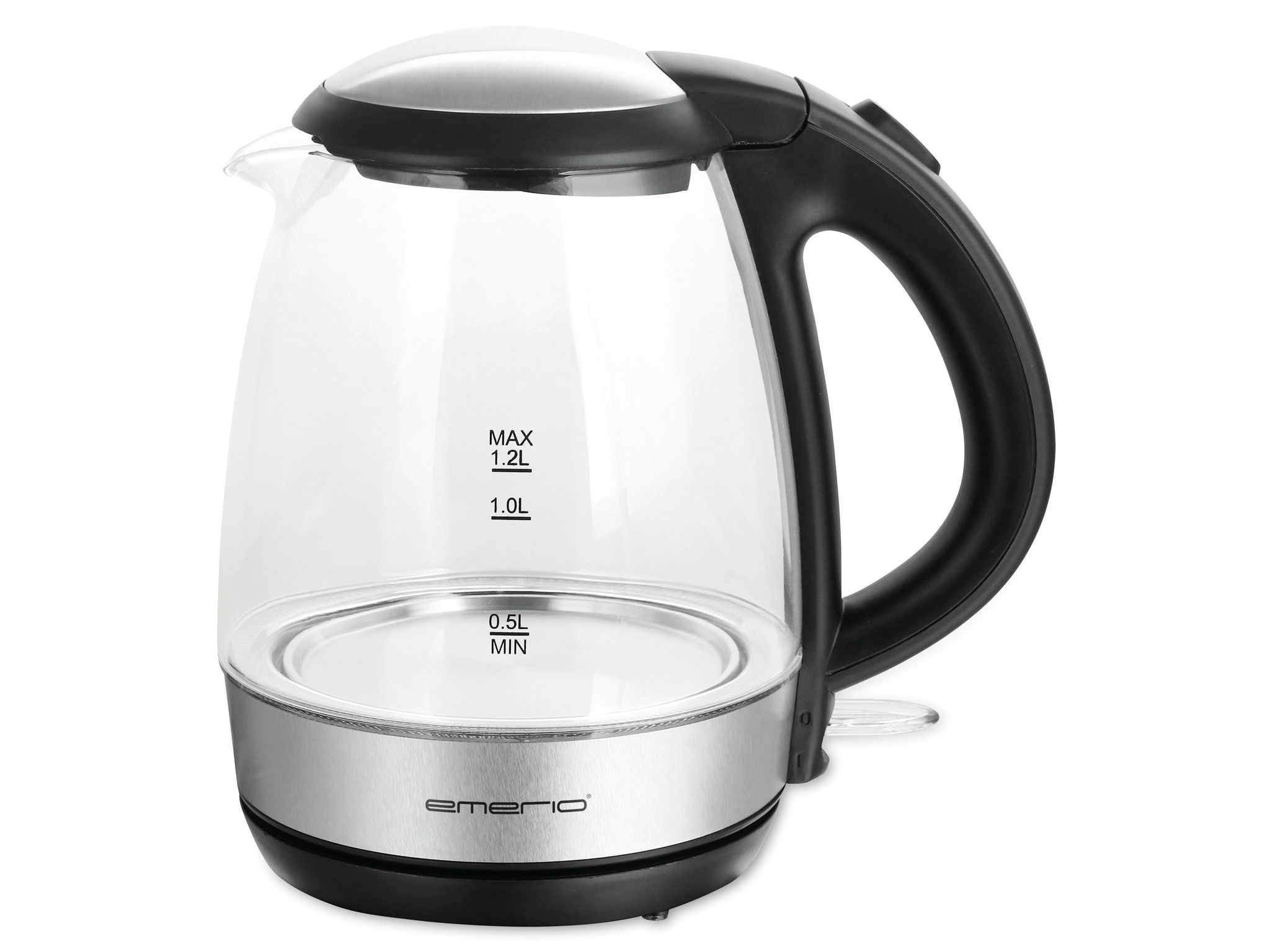 Emerio Schwarz Wasserkocher 1.2L Glas Bpa-F - Bild 3