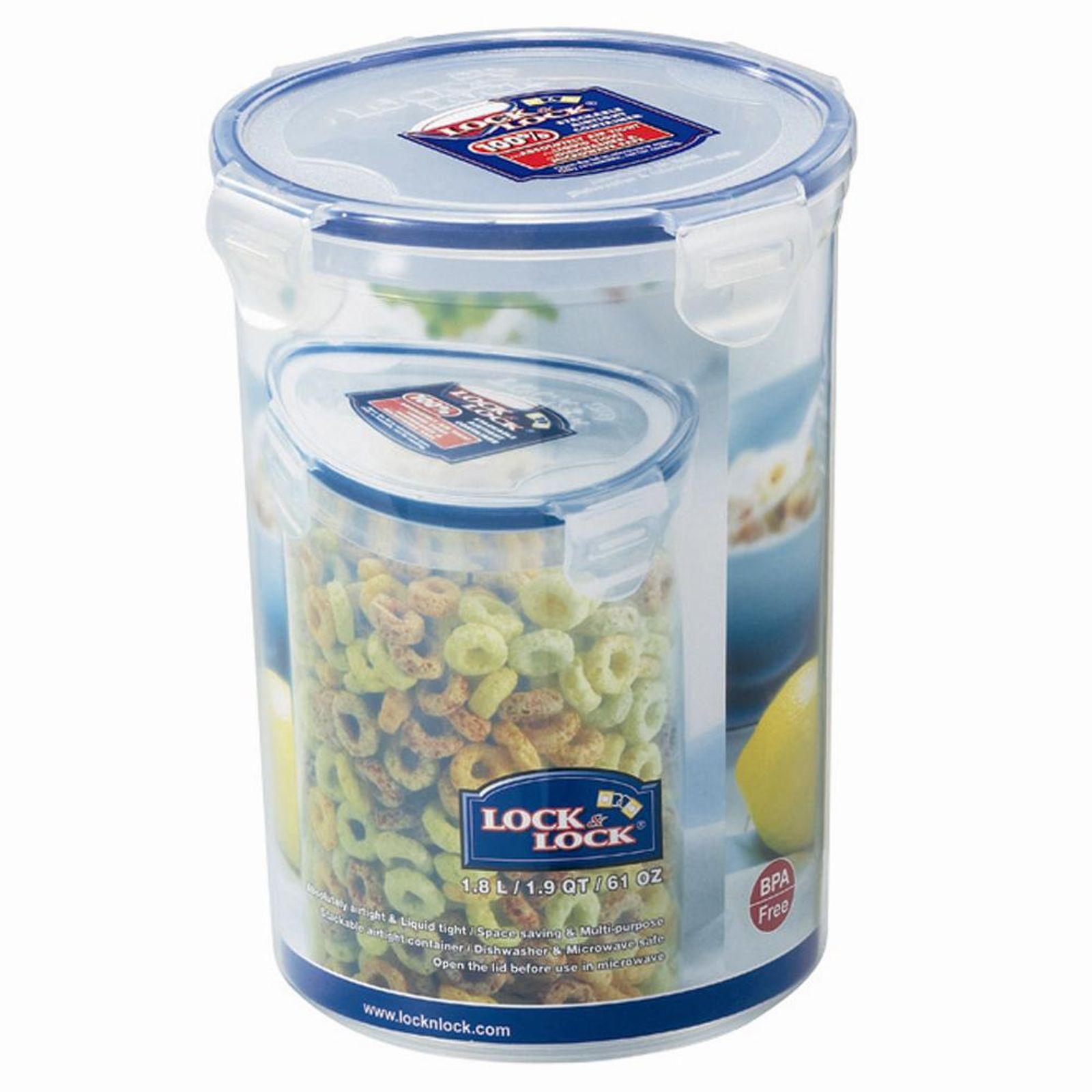 Locknlock Pp Classics Runder Behälter 1,8 L – Transparenter, Luftdichter Kunststoff-Aufbewahrungsbehälter Mit Klickdeckel, Mikrowellen-, Gefrier- & Spülmaschinenfest - Bild 5