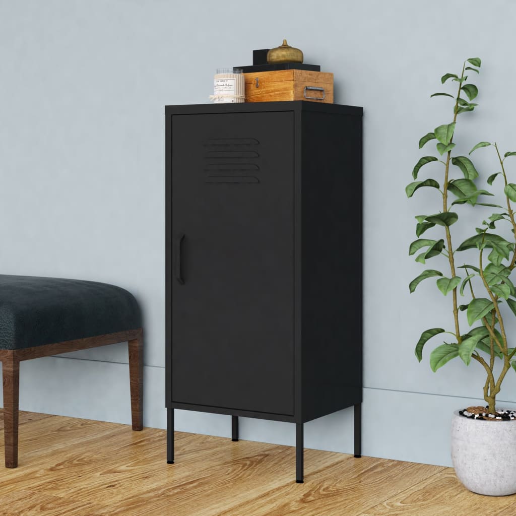 Armoire De Rangement Noir 42,5x35x101,5 Cm Acier Vidaxl