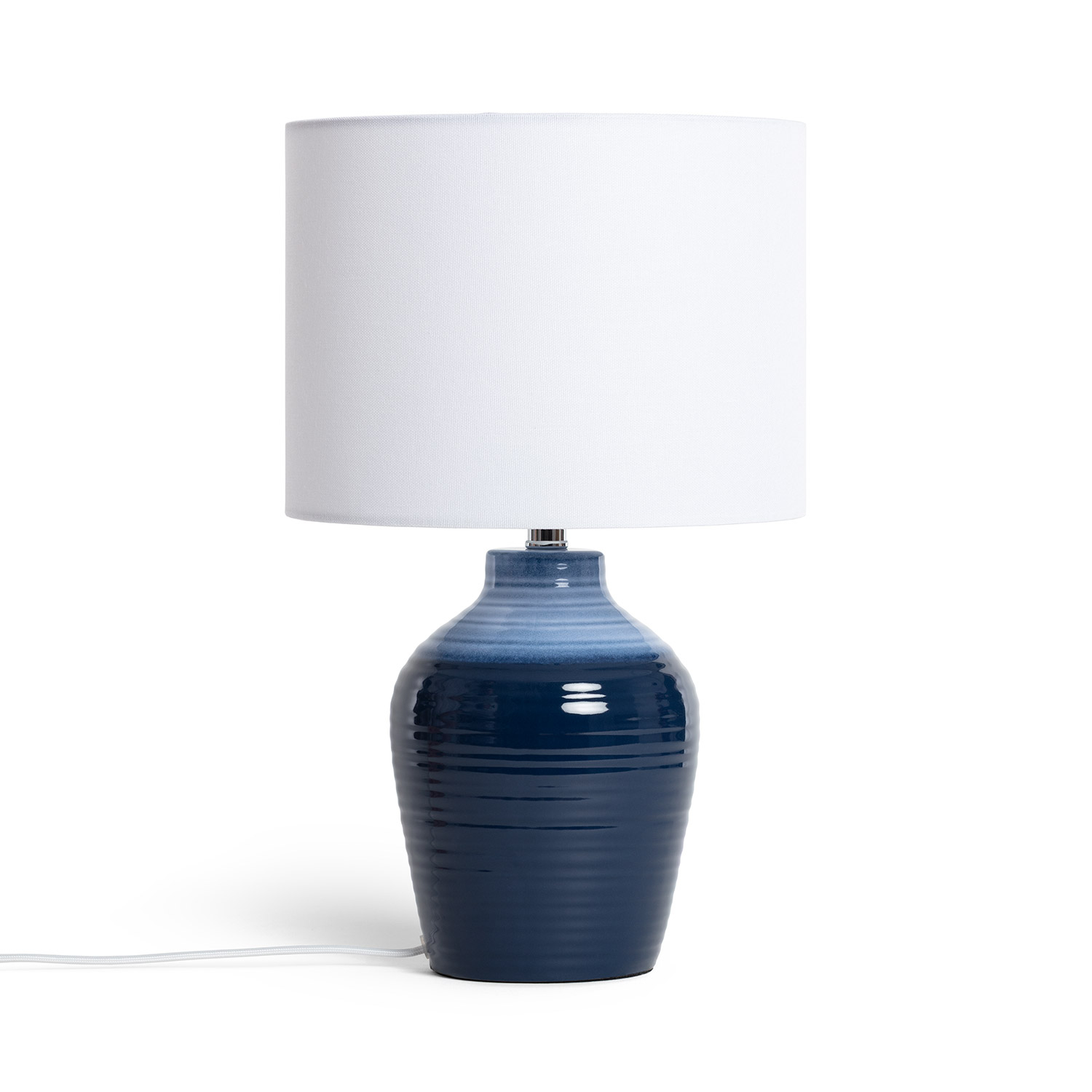 Ledkia - Lampe À Poser En Céramique Botijo Bleu Foncé