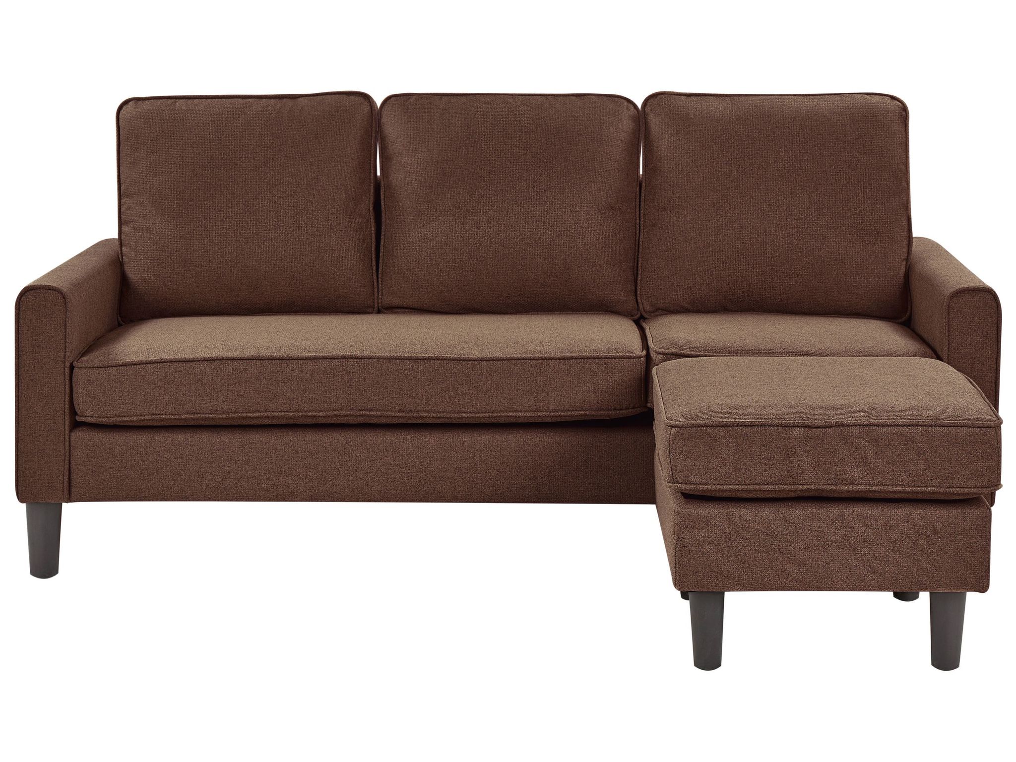 Beliani Sofa 3 Seater Avesta Fabric Brown With Ottoman