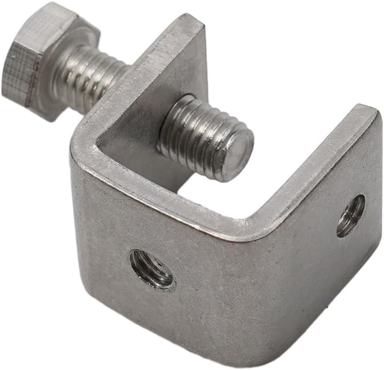 Serre-joint en C pour montage sur établi, acier inoxydable, ouverture M6, plage 0-20 mm