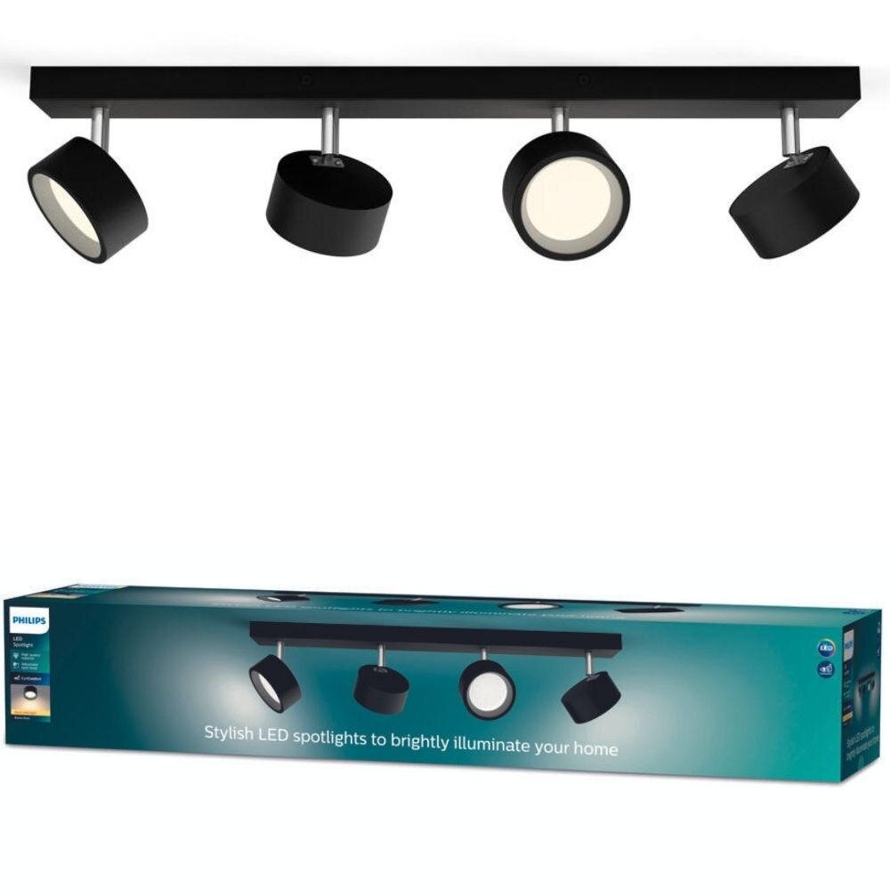 Schwarz Philips Bracia Aufbauspot Mit 4 Lichtpunkten (Schwarz) - 2700K - Bild 5