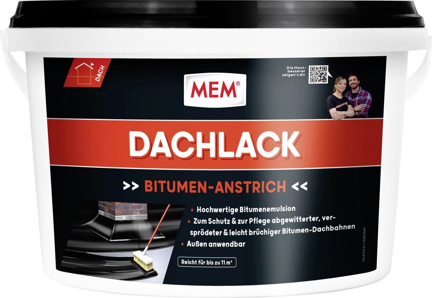 Bitumen Dachlack 5 L Grundierung & Imprägnierung - Mem