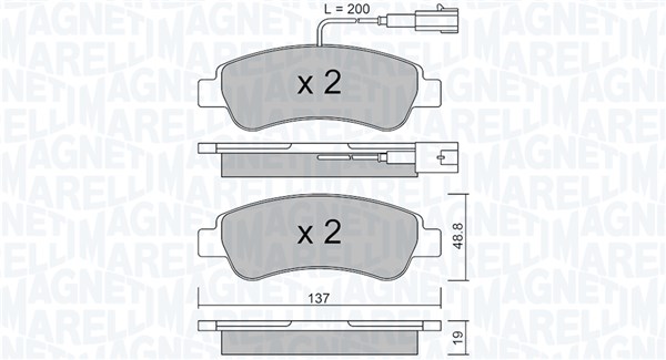 Magneti Marelli Mm Pf0832 Bremsbeläge Hinten 2-Sensoren