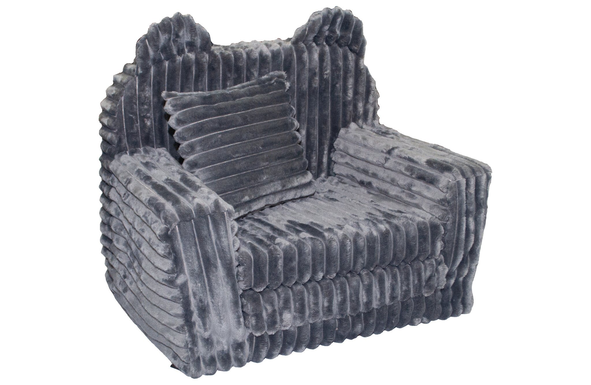 Viking Choice - Fauteuil Enfant - Canapé Lit - Velours Côtelé - 51x40x41cm - Gris