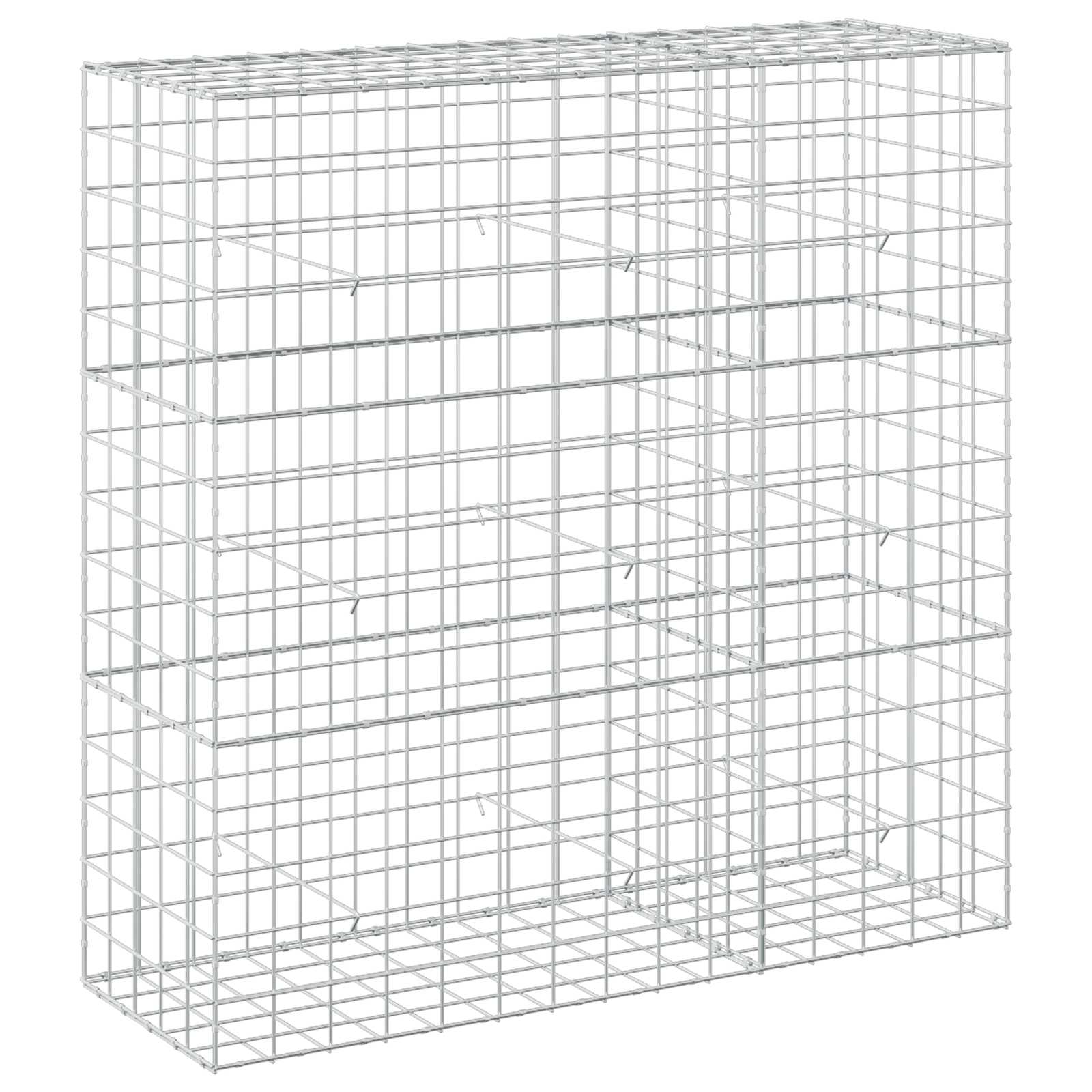 Vidaxl Versilbert Gabione Mit 5 Mm Draht Und 10X10 Cm Maschen 150X50x150 Cm