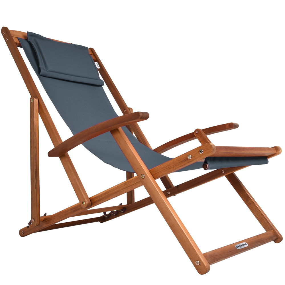 Deuba - Casaria® Chaise Longue Pliante En Bois Chaise De Plage 3