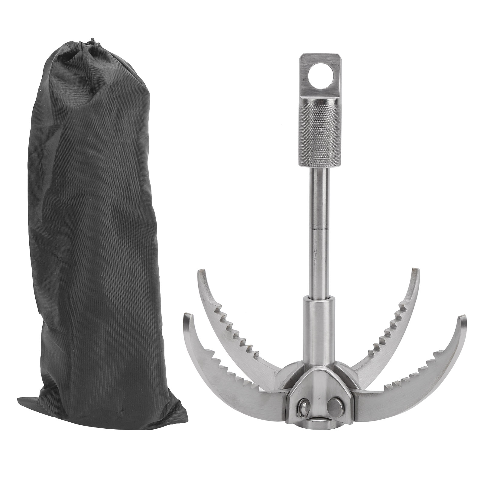 Grappin de survie pliable 4 griffes en acier inoxydable SUS304, charge 500 kg, plié 225 mm