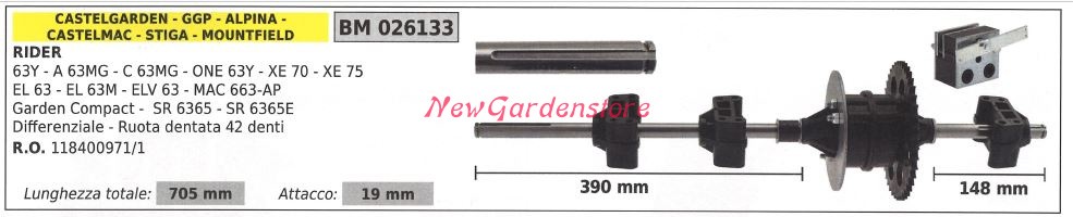 Differenziale Trazione Semovenza Alpina Rider Rasaerba Tosaerba 63y 02 Alpina