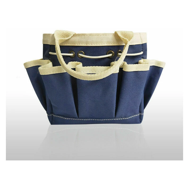 Sac à outils de jardin en tissu Oxford robuste, poches extérieures, poignée, bleu
