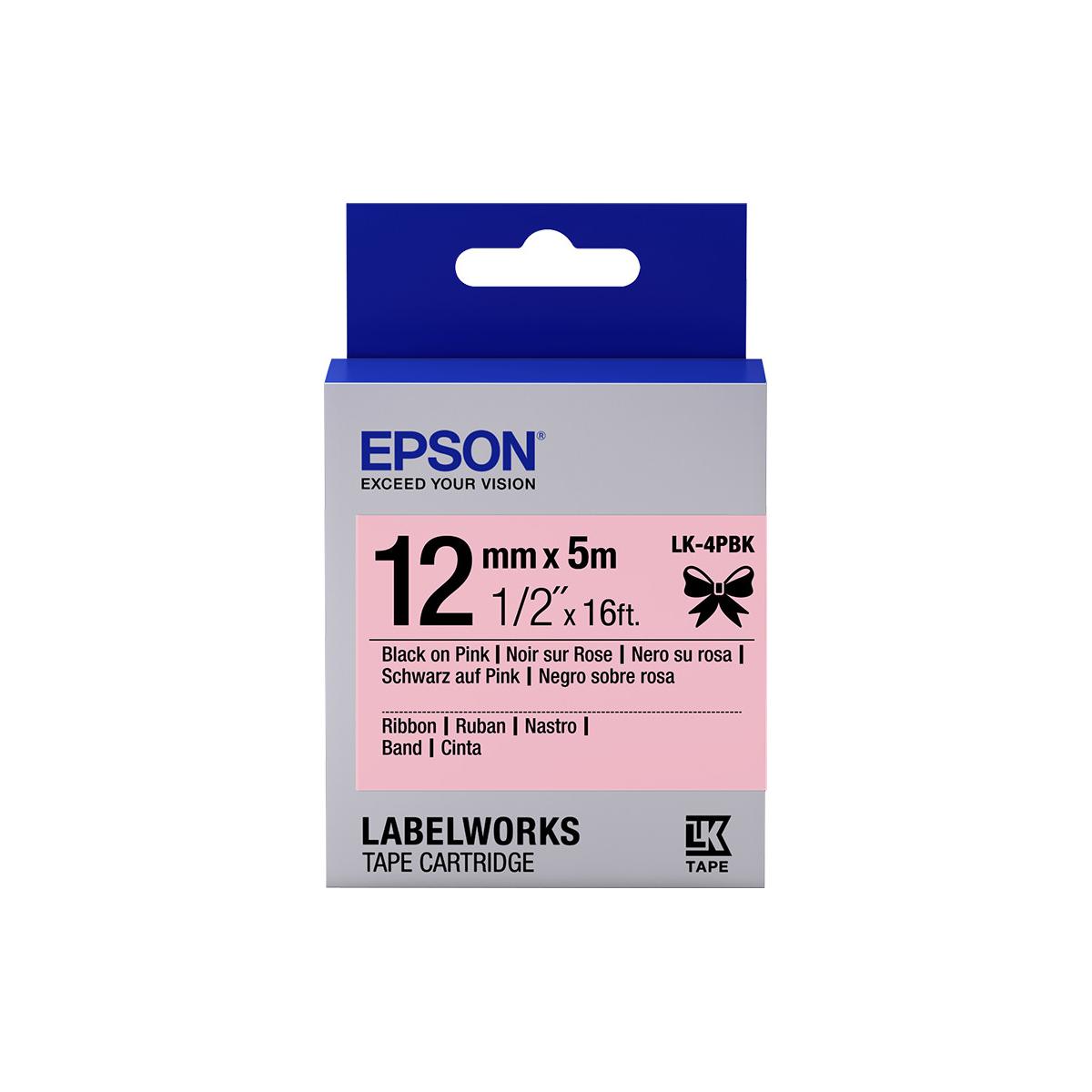 Epson C53s654031 Schriftband Lk-4Pbk Satinband 12Mmx5m /Pink Größe 1 Schwarz - Image 4
