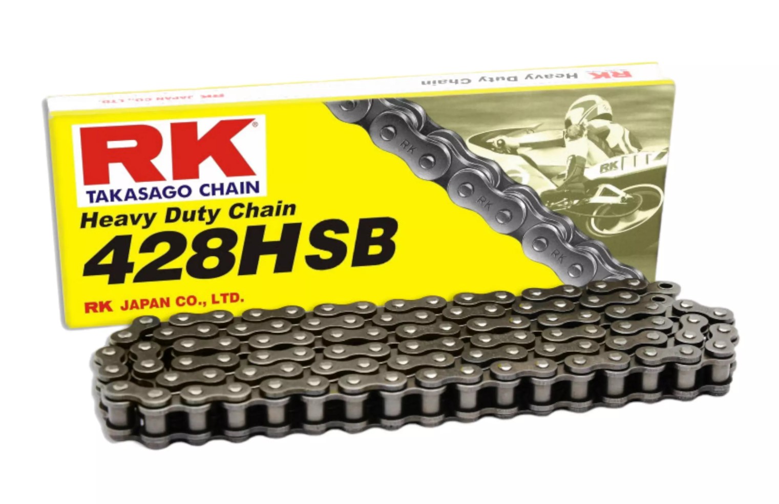 Rk Takasago Chain Schwarz Motorrad Zubehör, Rk-Antriebskette 428Hsb-124, Inklusive Clip (Cl), Standardfarbe (Hubraum: Bis Zu 200 Ccm) (24,2 Kn) - Image 3
