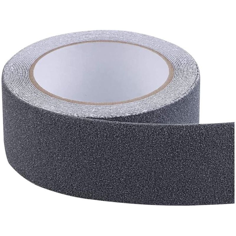 Bande antidérapante adhésive noire, oxyde d'aluminium grain 80, intérieur et extérieur, 5 cm x 5 m