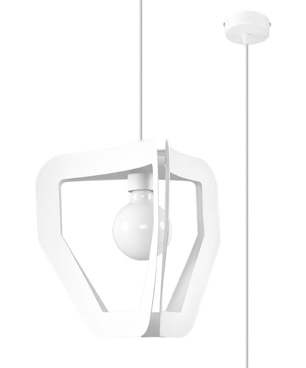 Sollux Weiß Hängeleuchte Retro Pendelleuchte Schwarz Wohnzimmerleuchte Pendellampe Küchenlampe, Stahl, 1X E27, Lxbxh 35X32x120 Cm