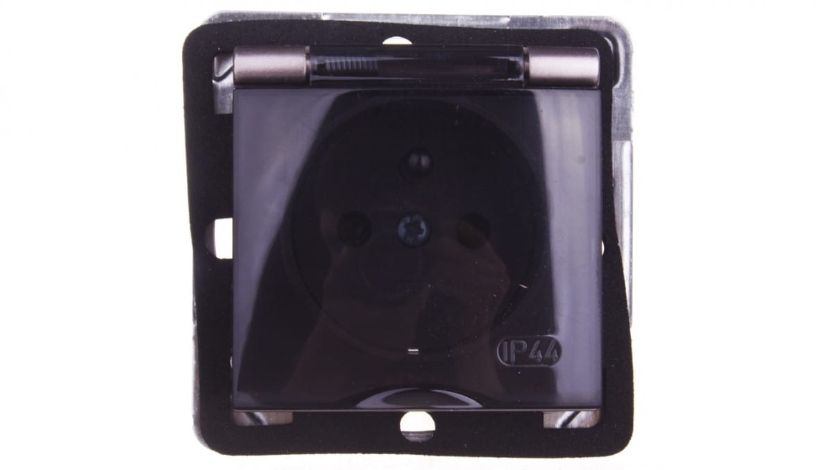 Spritzwasserdichte Steckdose mit/u IP44 Klappe GPH-1YZ/m/23/d - Bild 4