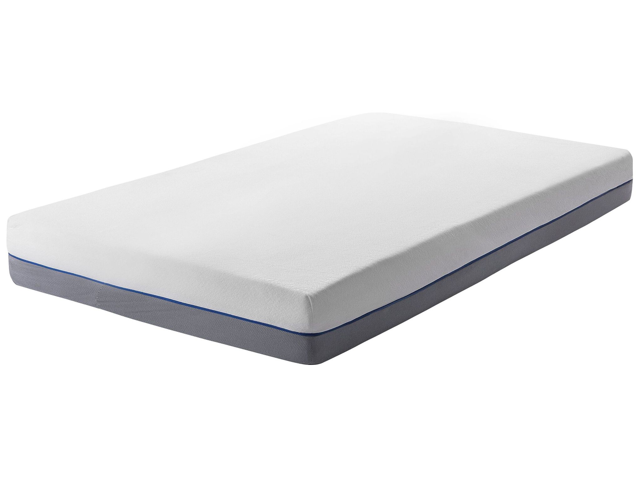 Beliani Eu Single Hard Mattress 3ft White Grey Foam Filling Polyester Cover Glee
