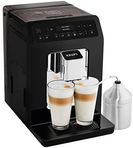 Krups - Macchina Da Caffè Completamente Automatica Ea8918 Evidence Display Oled Tecnologia Barista Quattro Force 12 Caffè 3 Varianti Di Tè Cappuccino One-touch Funzione 2 Tazze Nero