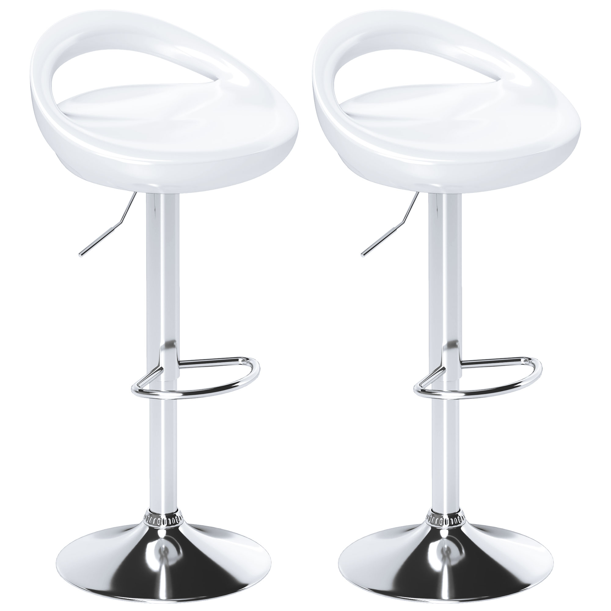 Homcom - Lot De 2 Tabourets De Bar Design Réglable Pivotant