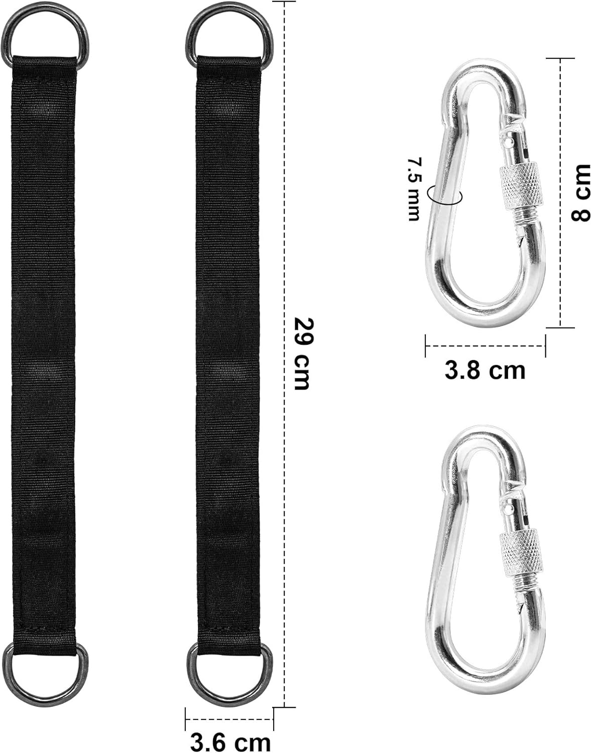 Lot De 2 Fixations Pour Hamac, Sangle De Balançoire, Balançoire, Kit De Balançoire Portable En Nylon, Sangle De Suspension Résistante À La Déchirure