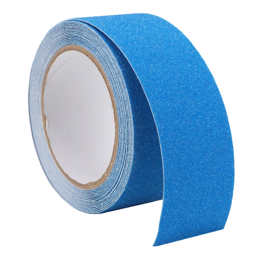 Ruban antidérapant PVC sable de quartz 50 mm, bleu, 5 m