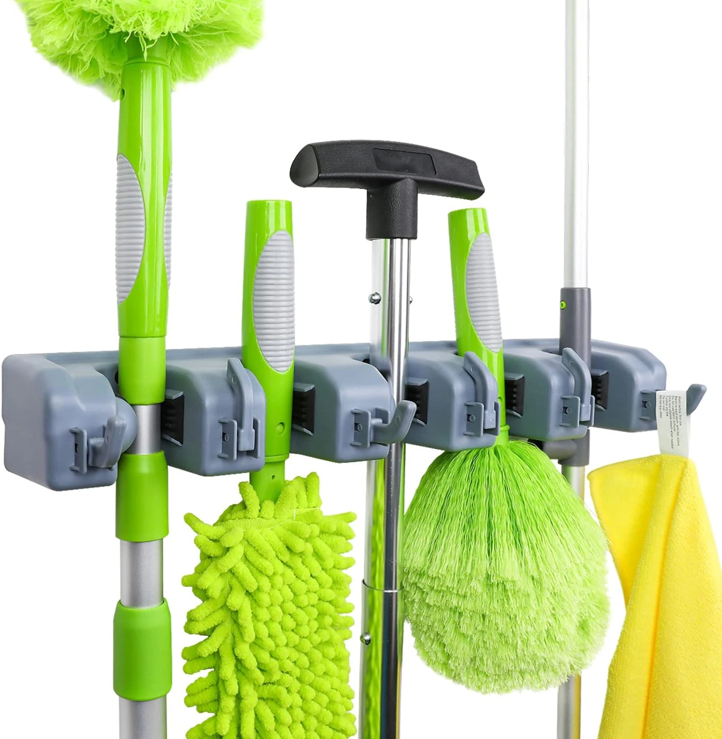 Organisateur mural pour balais et outils de jardin, plastique résistant aux intempéries, 6 crochets, lot de 1