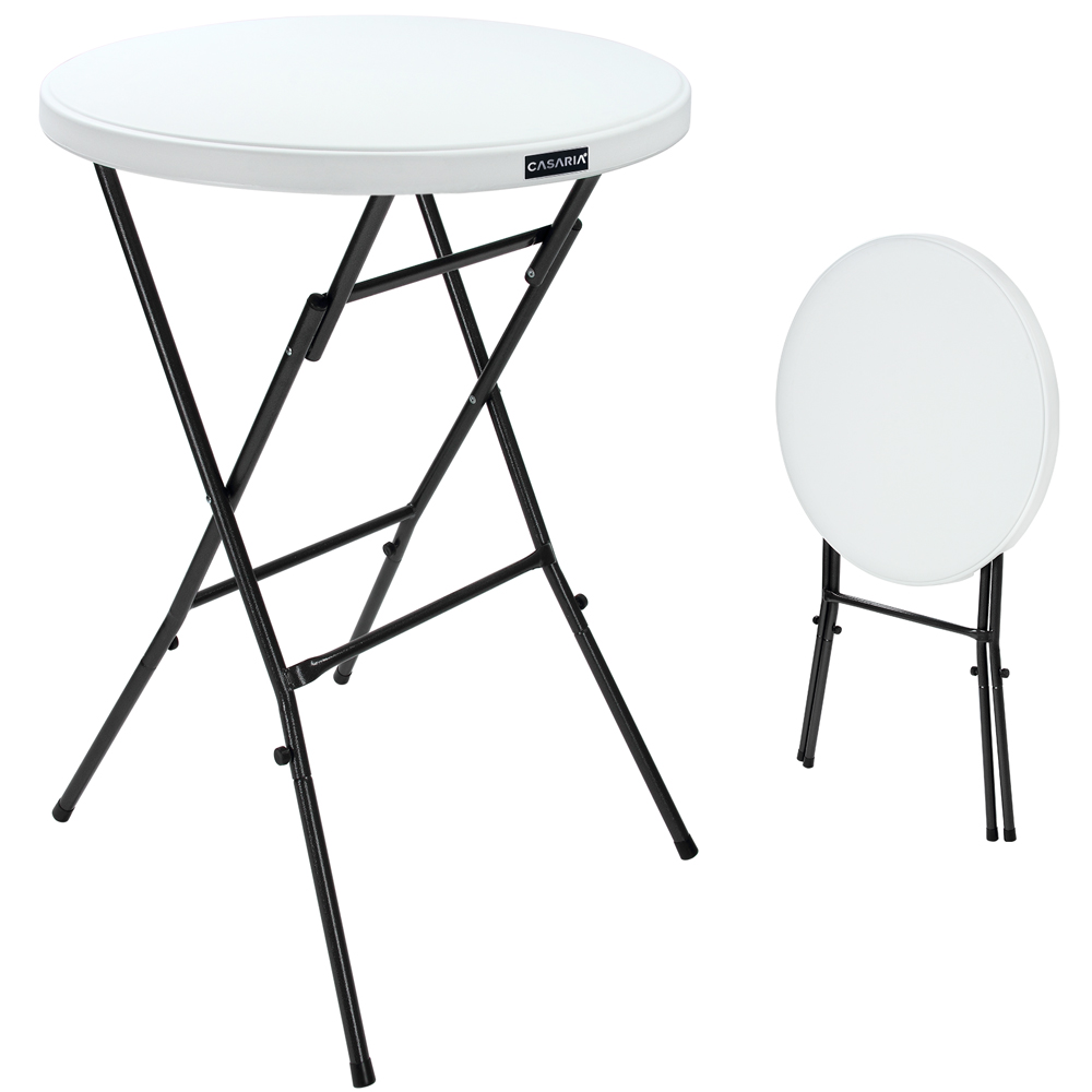 Casaria Stehtisch Klappbar 110 Cm Aus Kunststoff - Bistrotisch Klapptisch Partystehtisch Partytisch Weiß