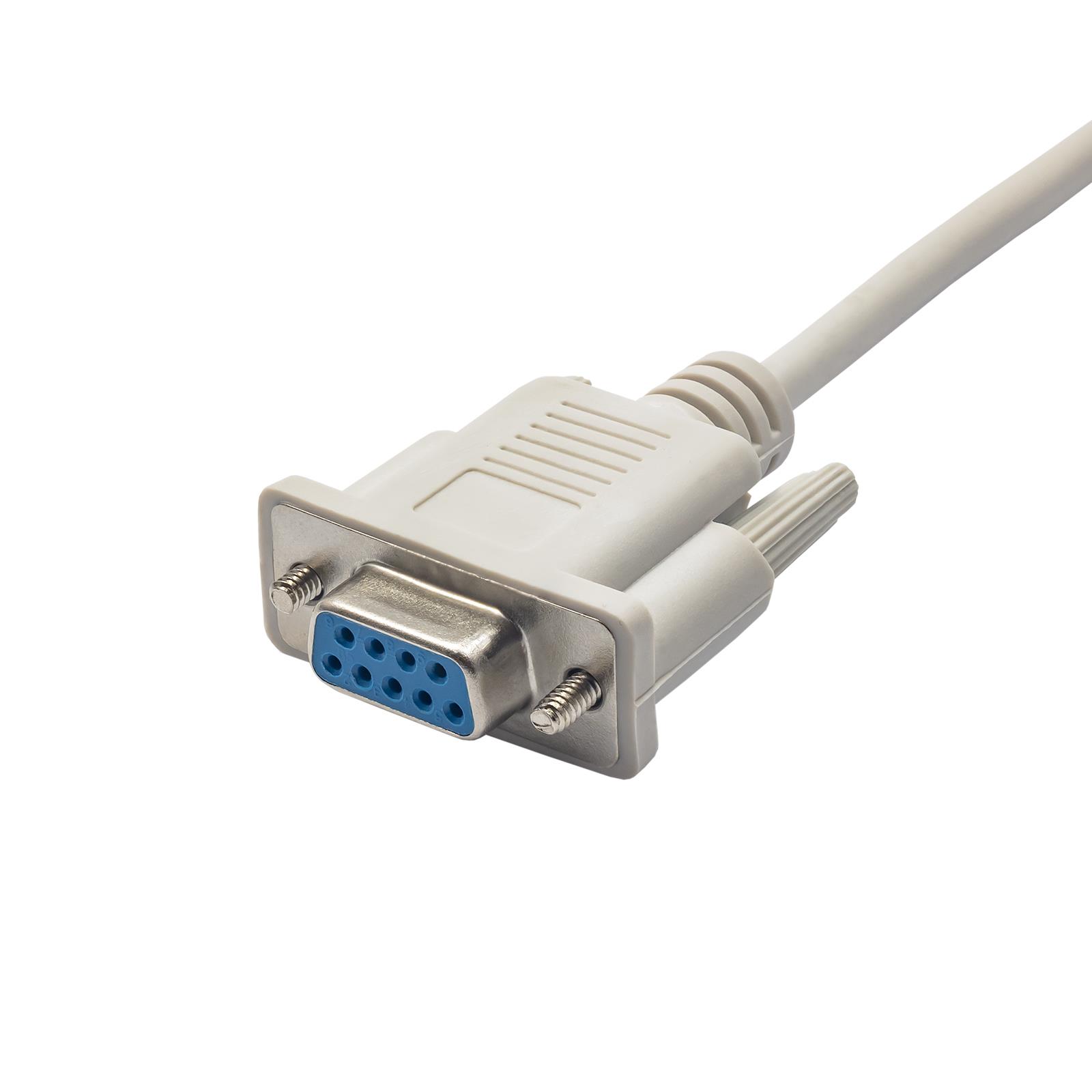 Akyga Weiß D-Sub 9-Poliges Serielles Kabel – Rs-232 Ak-Co-04 Verlängerungskabel (Buchse-Buchse), 2 M