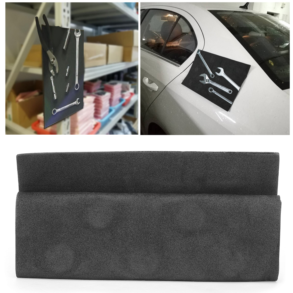 Tapis magnétique d'atelier en éponge de caoutchouc, noir, pour outils et réparation automobile