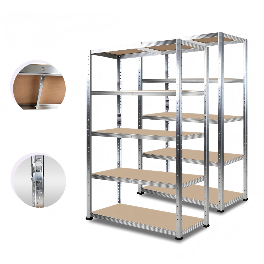 Étagère de garage en métal, 150 x 90 x 40 cm, charge 800 kg, lot de 2