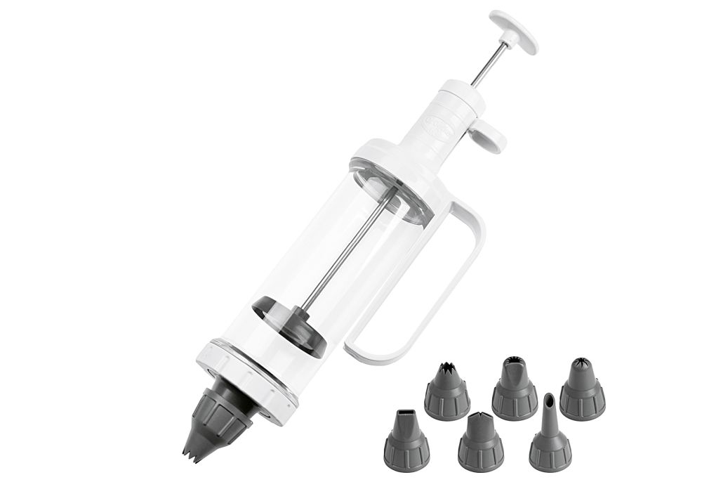 Zenker Weiß Einhand-Garnierspritze Mit 6 Tüllen