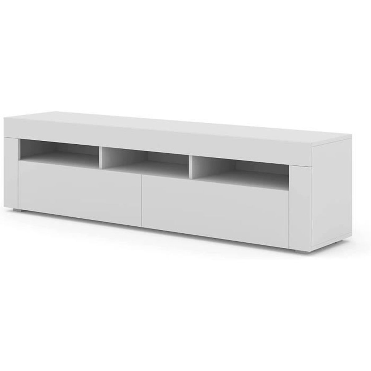 Salone Srl - Meuble Tv Mural Et Sur Pied Moreno 160 Blanc Mat
