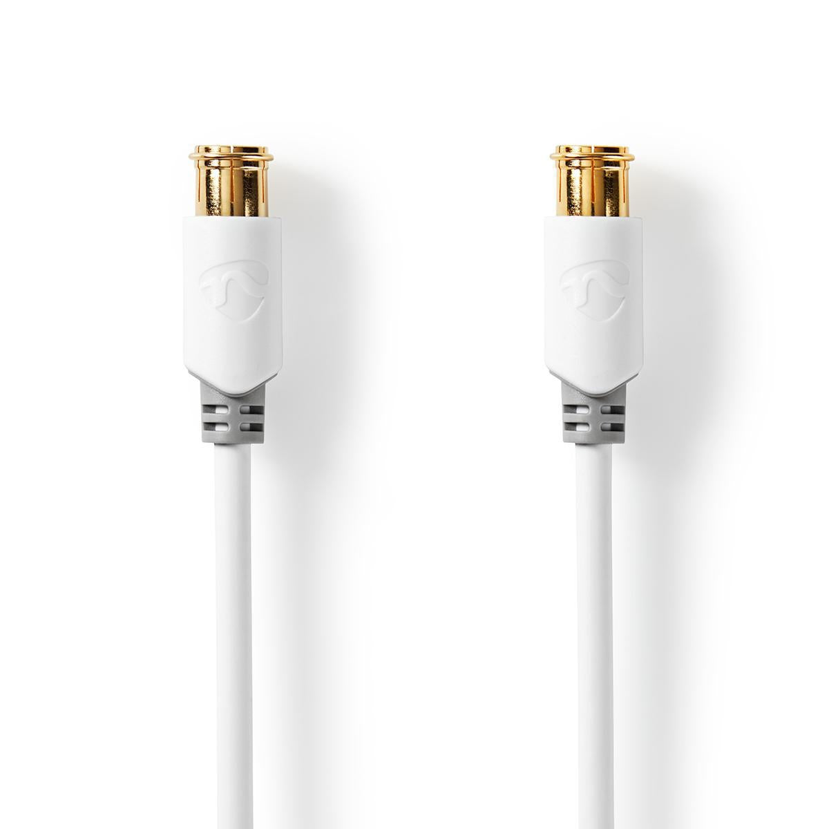 Nedis Weiß F Quick - F Quick Kabel F Male Quick F Male Quick Vergoldet 75 Ohm Doppelt Geschirmt 500 M Rund Pvc Wei Karton Mit Fenster