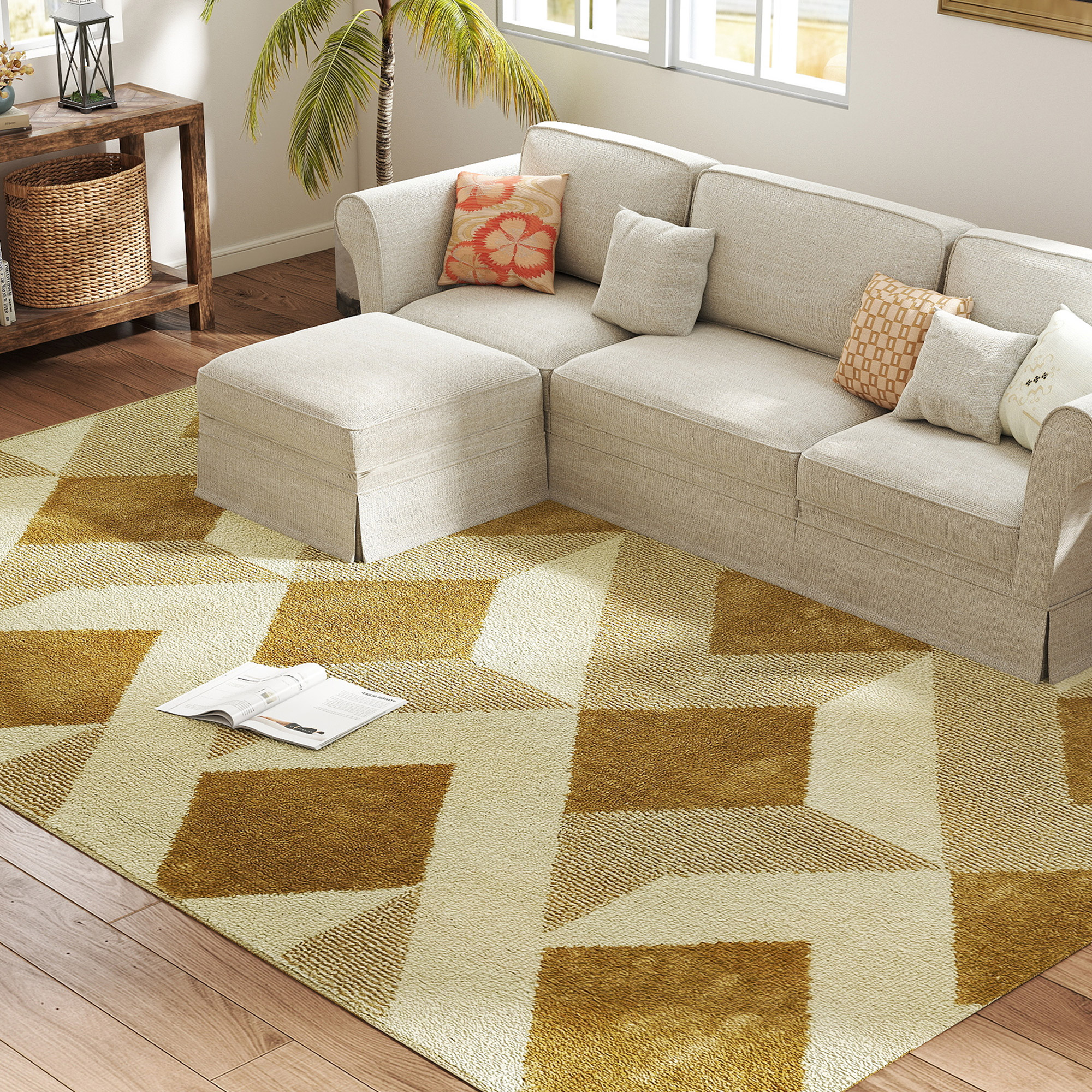 Tapis De Salon Moderne Hypoallergénique Et Lavable Effet 3d 230 X 160