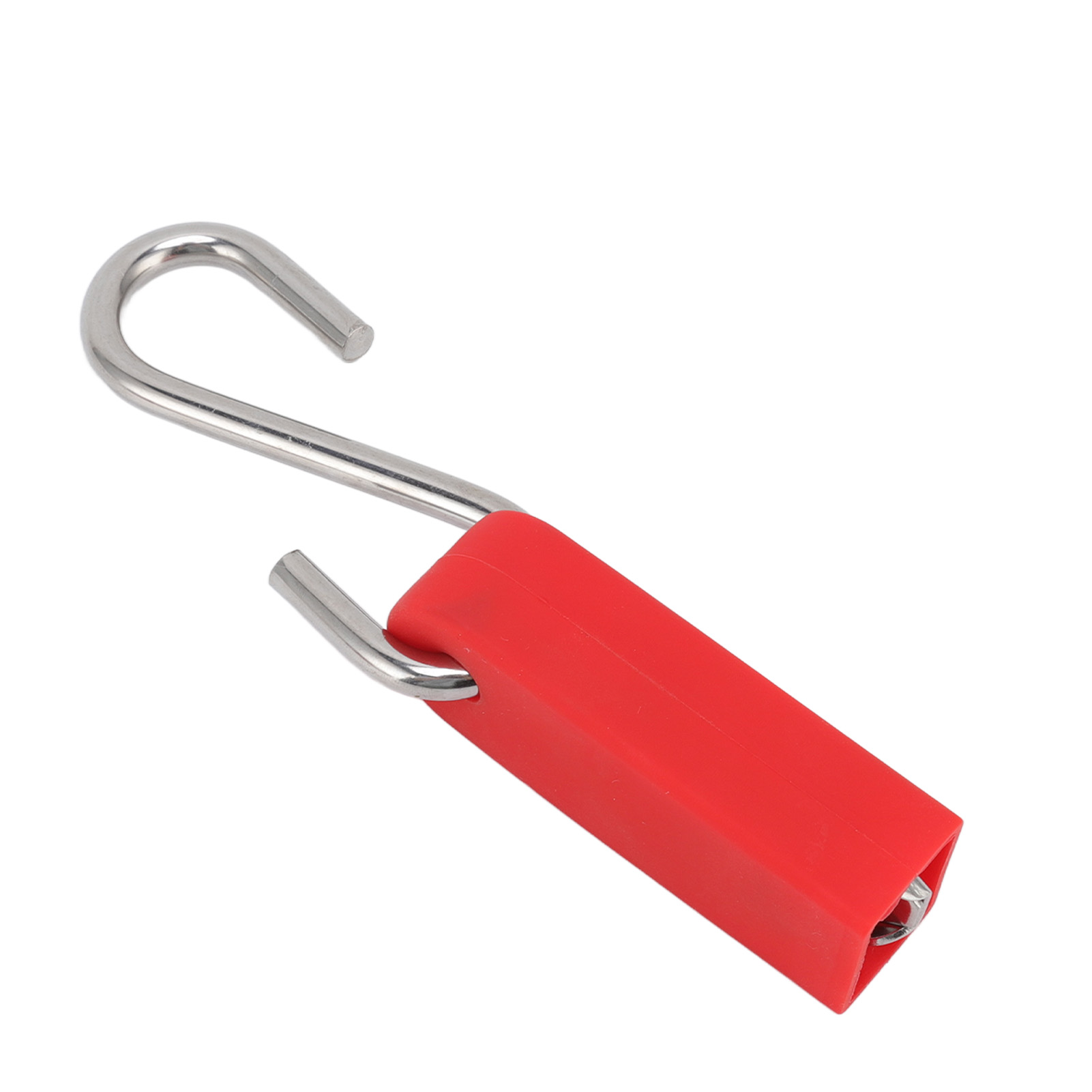 Crochet de corde de voie en acier inoxydable 304 avec coque en caoutchouc, 16,5 cm, rouge