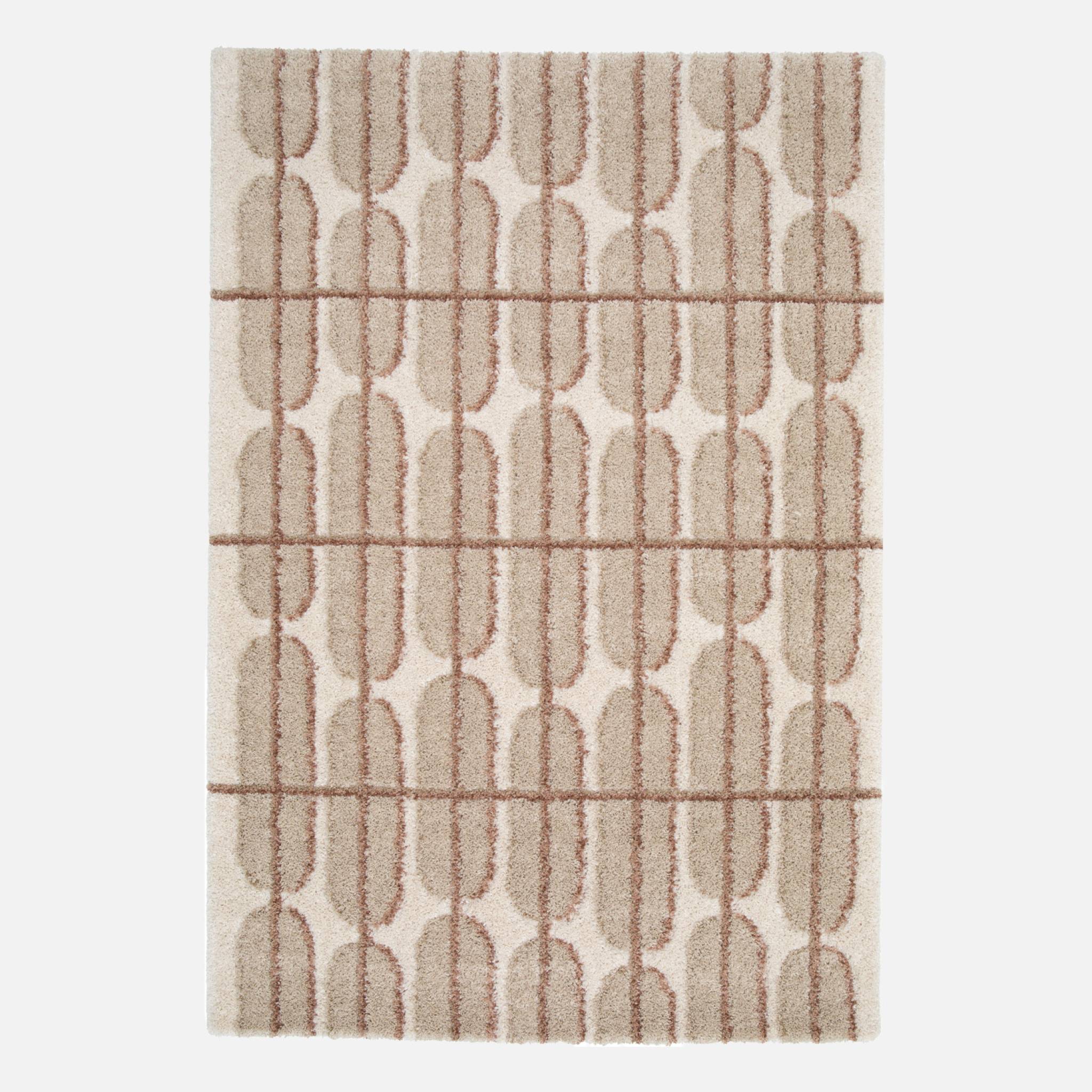 Sweeek Indoor Rug With Beige, Cream And Pink Graphic Pattern 170x120 Cm - Ocea
