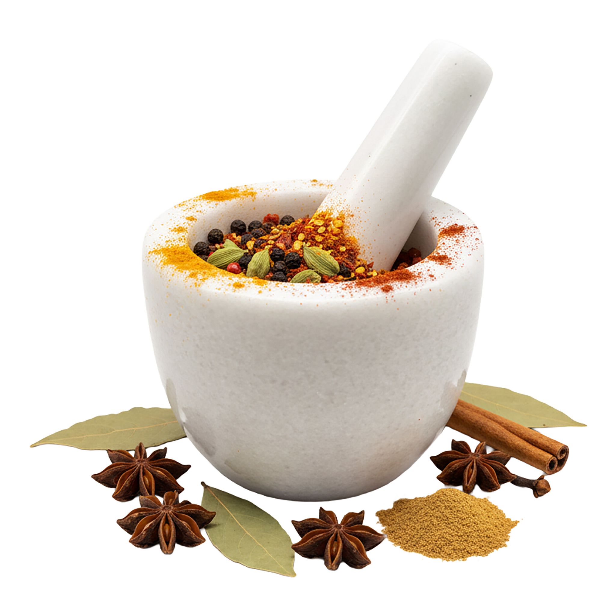 Relaxdays Mortar With Pestle, Marble, Hxd, 8 X 10 Cm, Spices & Herbs, Durable & Sturdy, Unpolished Mortar, White