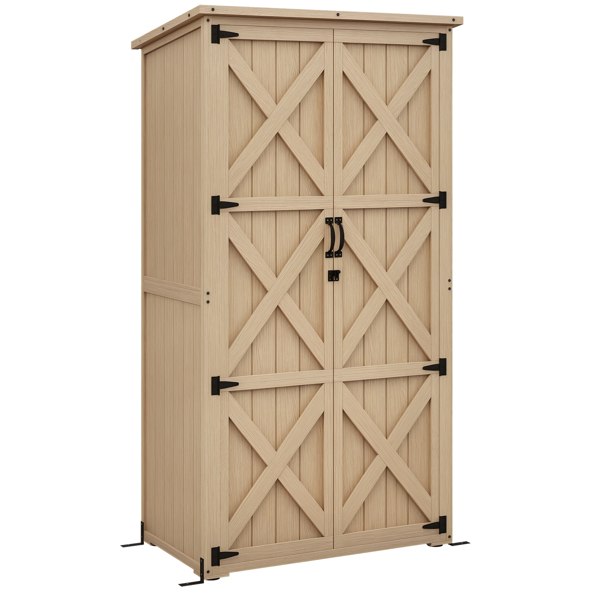 Outsunny - Armoire De Jardin Abri De Jardin 2 Portes Croisillons 2