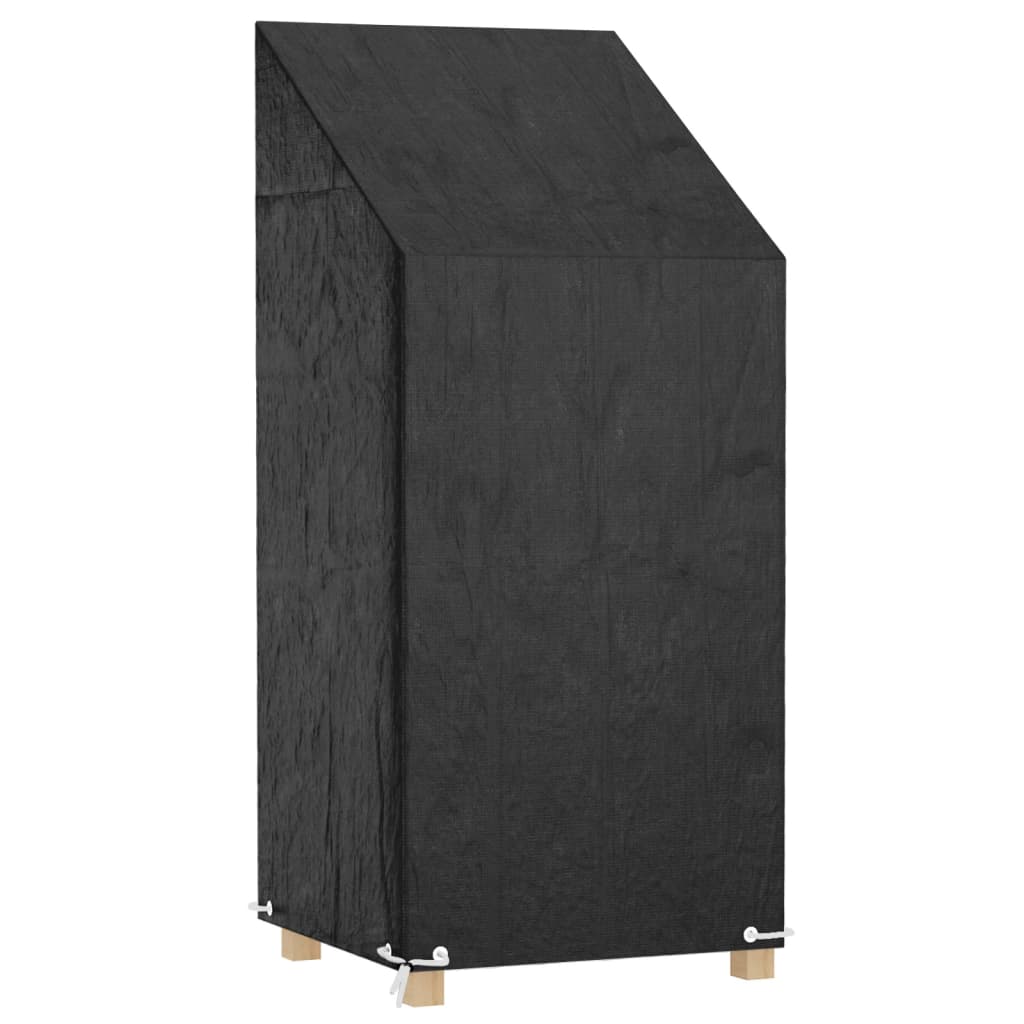 Vidaxl Schwarz - Abdeckung Für Gartenstuhl 8 Ösen 65X65x110/150 Cm Polyethylen